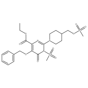 Ethyl 5-(benzyloxy)-1-(methylsulfonyl)-2-(4-((methylsulfonyloxy)methyl)piperidin-1-yl)-6-oxo-1,6-dihydropyrimidine-4-carboxylate结构式