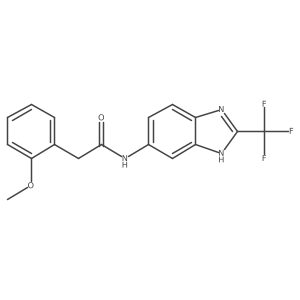 2-(2-methoxyphenyl)-N-[2-(trifluoromethyl)-1H-benzimidazol-5-yl]acetamide Structure