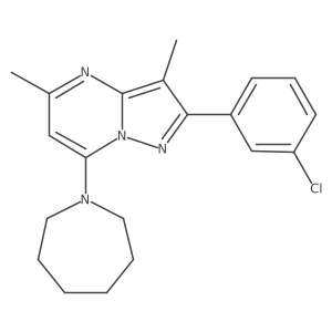 1-[2-(3-Chlorophenyl)-3,5-dimethylpyrazolo[1,5-a]pyrimidin-7-yl]azepane结构式
