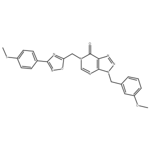 3-(3-methoxybenzyl)-6-((3-(4-(methylthio)phenyl)-1,2,4-oxadiazol-5-yl)methyl)-3H-[1,2,3]triazolo[4,5-d]pyrimidin-7(6H)-one结构式