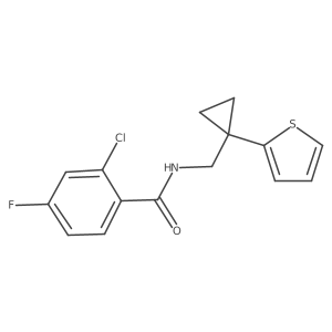 O=C(NCC1(c2cccs2)CC1)c1ccc(F)cc1Cl结构式