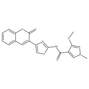 3-methoxy-1-methyl-N-(4-(2-oxo-2H-chromen-3-yl)thiazol-2-yl)-1H-pyrazole-4-carboxamide Structure