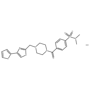 N,N-dimethyl-4-(4-((4-(thiophen-2-yl)thiazol-2-yl)methyl)piperazine-1-carbonyl)benzenesulfonamide hydrochloride Structure