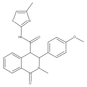 3-(4-methoxyphenyl)-2-methyl-N-[(2Z)-4-methyl-1,3-thiazol-2(3H)-ylidene]-1-oxo-1,2,3,4-tetrahydroisoquinoline-4-carboxamide Structure