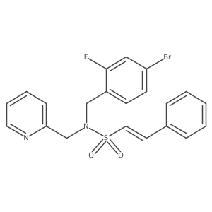(E)-N-[(4-bromo-2-fluorophenyl)methyl]-2-phenyl-N-(pyridin-2-ylmethyl)ethenesulfonamide Structure