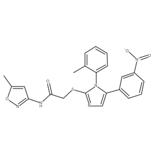 N-(5-methylisoxazol-3-yl)-2-((5-(3-nitrophenyl)-1-(o-tolyl)-1H-imidazol-2-yl)thio)acetamide结构式