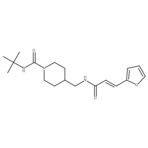 (E)-N-(tert-butyl)-4-((3-(furan-2-yl)acrylamido)methyl)piperidine-1-carboxamide结构式