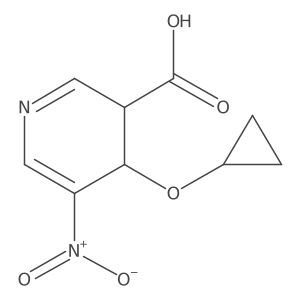 4-Cyclopropoxy-5-nitro-3,4-dihydropyridine-3-carboxylic acid结构式