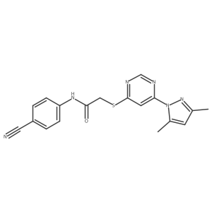 N-(4-cyanophenyl)-2-((6-(3,5-dimethyl-1H-pyrazol-1-yl)pyrimidin-4-yl)thio)acetamide Structure