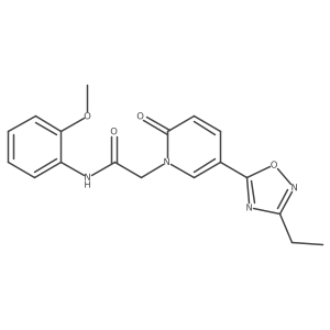 2-(5-(3-ethyl-1,2,4-oxadiazol-5-yl)-2-oxopyridin-1(2H)-yl)-N-(2-methoxyphenyl)acetamide结构式