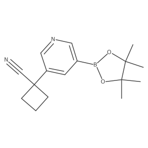 1-[5-(4,4,5,5-Tetramethyl-[1,3,2]dioxaborolan-2-yl)-pyridin-3-yl]-cyclobutanecarbonitrile Structure