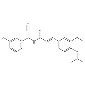 N-[(3-chlorophenyl)(cyano)methyl]-3-[3-methoxy-4-(propan-2-yloxy)phenyl]prop-2-enamide结构式