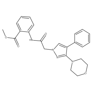 methyl 2-(2-(3-morpholino-4-phenyl-1H-pyrazol-1-yl)acetamido)benzoate结构式