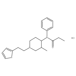 cis-N-(1-(2-(2-Thienyl)ethyl)-3-methyl-4-piperidyl)-N-phenylpropanamide hydrochloride结构式