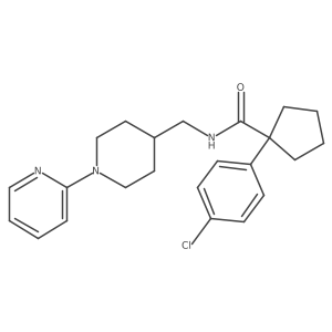 1-(4-chlorophenyl)-N-((1-(pyridin-2-yl)piperidin-4-yl)methyl)cyclopentanecarboxamide结构式