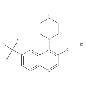 3-Chloro-4-(piperazin-1-yl)-6-(trifluoromethyl)quinoline hydrochloride Structure