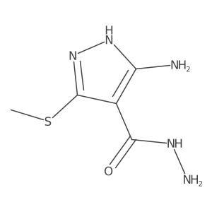 1H-Pyrazole-4-carboxylic acid, 3-amino-5-(methylthio)-, hydrazide结构式