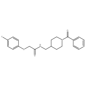 2-(4-fluorophenoxy)-N-((1-isonicotinoylpiperidin-4-yl)methyl)acetamide结构式