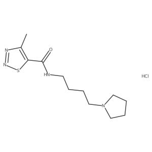 4-Methyl-N-[4-(pyrrolidin-1-YL)butyl]-1,2,3-thiadiazole-5-carboxamide hydrochloride结构式