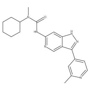 1-cyclohexyl-1-methyl-3-[3-(2-methylpyridin-4-yl)-1H-pyrazolo[4,3-c]pyridin-6-yl]urea结构式