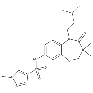 N-(5-isopentyl-3,3-dimethyl-4-oxo-2,3,4,5-tetrahydrobenzo[b][1,4]oxazepin-8-yl)-1-methyl-1H-pyrazole-4-sulfonamide Structure