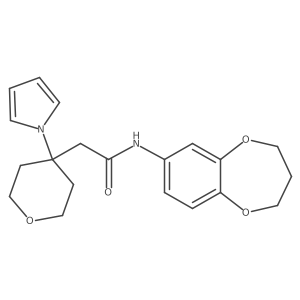 N-(3,4-dihydro-2H-1,5-benzodioxepin-7-yl)-2-[4-(1H-pyrrol-1-yl)tetrahydro-2H-pyran-4-yl]acetamide结构式