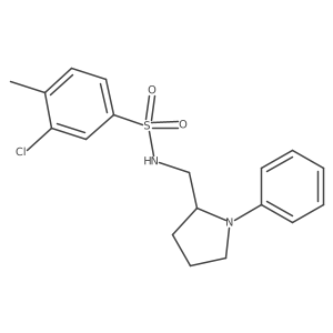 3-chloro-4-methyl-N-((1-phenylpyrrolidin-2-yl)methyl)benzenesulfonamide Structure