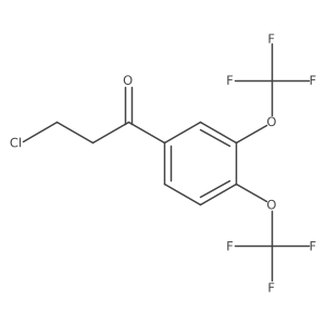 1-(3,4-Bis(trifluoromethoxy)phenyl)-3-chloropropan-1-one结构式