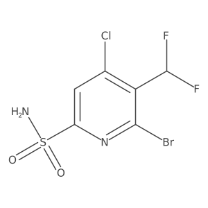6-Bromo-4-chloro-5-(difluoromethyl)pyridine-2-sulfonamide Structure