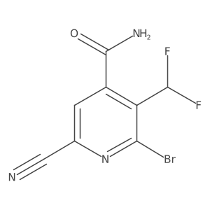 2-Bromo-6-cyano-3-(difluoromethyl)isonicotinamide结构式