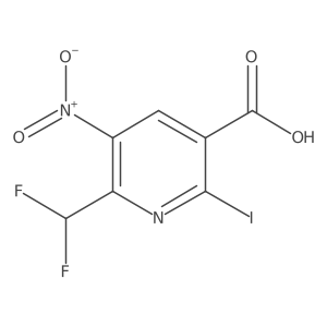2-(Difluoromethyl)-6-iodo-3-nitropyridine-5-carboxylic acid结构式
