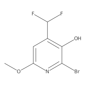 2-Bromo-4-(difluoromethyl)-6-methoxypyridin-3-ol结构式