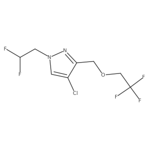 4-chloro-1-(2,2-difluoroethyl)-3-[(2,2,2-trifluoroethoxy)methyl]-1H-pyrazole结构式