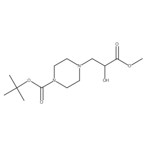 Tert-butyl 4-(2-hydroxy-3-methoxy-3-oxopropyl)piperazine-1-carboxylate结构式