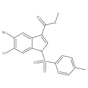 Methyl 5-bromo-6-chloro-1-tosyl-1h-indole-3-carboxylate结构式