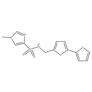 1-methyl-N-((5-(thiophen-2-yl)furan-2-yl)methyl)-1H-imidazole-4-sulfonamide结构式