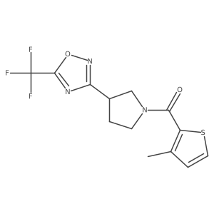 (3-Methylthiophen-2-yl)(3-(5-(trifluoromethyl)-1,2,4-oxadiazol-3-yl)pyrrolidin-1-yl)methanone结构式