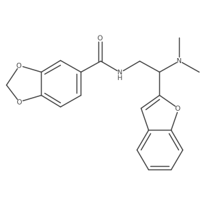 N-(2-(benzofuran-2-yl)-2-(dimethylamino)ethyl)benzo[d][1,3]dioxole-5-carboxamide结构式