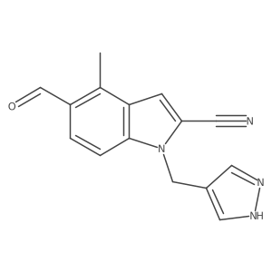 5-Formyl-4-methyl-1-(1h-pyrazol-4-ylmethyl)-1h-indole-2-carbonitrile Structure