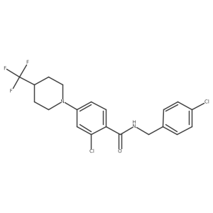 2-chloro-N-[(4-chlorophenyl)methyl]-4-[4-(trifluoromethyl)piperidin-1-yl]benzamide Structure