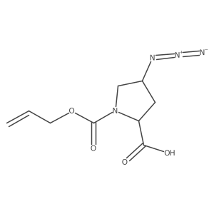 (2S,4S)-4-azido-1-[(prop-2-en-1-yloxy)carbonyl]pyrrolidine-2-carboxylic acid结构式
