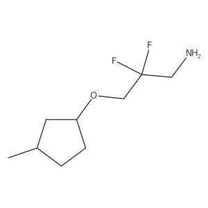 2,2-Difluoro-3-[(3-methylcyclopentyl)oxy]propan-1-amine结构式