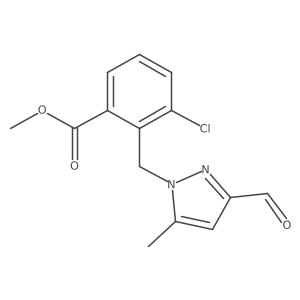 methyl 3-chloro-2-[(3-formyl-5-methyl-1H-pyrazol-1-yl)methyl]benzoate Structure