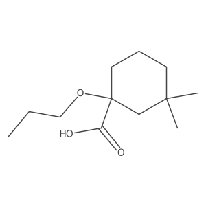 3,3-Dimethyl-1-propoxycyclohexane-1-carboxylic acid Structure