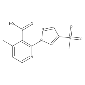 2-(4-methanesulfonyl-1H-pyrazol-1-yl)-4-methylpyridine-3-carboxylic acid结构式