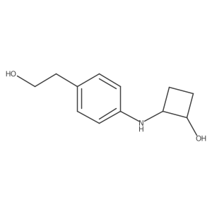 trans-2-{[4-(2-Hydroxyethyl)phenyl]amino}cyclobutan-1-ol Structure