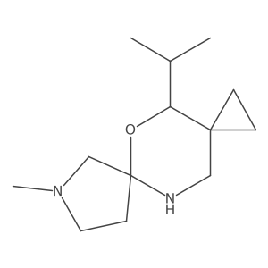 8-Methyl-4-(propan-2-yl)-5-oxa-8,11-diazadispiro[2.2.4^{6}.2^{3}]dodecane结构式