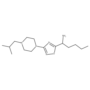 (1R)-1-{3-[4-(2-methylpropyl)piperazin-1-yl]-1,2,4-oxadiazol-5-yl}pentan-1-amine Structure