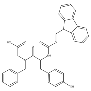 2-[(2R)-N-benzyl-2-({[(9H-fluoren-9-yl)methoxy]carbonyl}amino)-3-(4-hydroxyphenyl)propanamido]acetic acid结构式