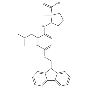 4-[(2S)-3-(dimethylamino)-2-({[(9H-fluoren-9-yl)methoxy]carbonyl}amino)propanamido]-3-methyloxolane-3-carboxylic acid Structure